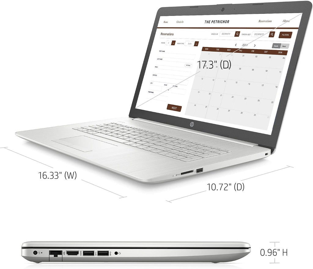 HP 2022 17.3' HD+ Display Laptop, 11th Gen Intel Core i3-1115G4(Up to 4.1GHz, Beat i5-1030G7), 16GB DDR4 RAM, 1TB PCIe SSD, Bluetooth, HDMI, Webcam, Windows 11, Silver, w/ 3in1 Accessories
