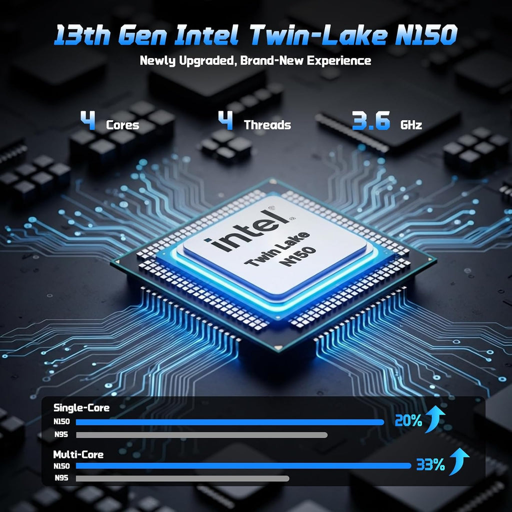 NIMO 15.6' IPS FHD-Student-Laptop,16GB RAM 512GB SSD Intel N150(Beat to i3-10110U, 4 Cores Up to 3.6GHz) Computer with 65W Type-C, Fingerprint, Backlit Keyboard, Wi-Fi 6, BT5.2, 2 Years Warranty