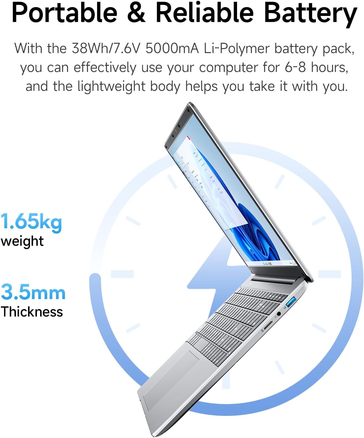 jumper 15.6' FHD Laptop, 10th Gen Intel Dual-Core Processor(1.9GHz), 12GB RAM 640GB Storage, 1 Year Office 365, Numeric Keyboard, HDMI, WiFi5, 38Wh Battery, Windows 11 Laptop for Business and Student
