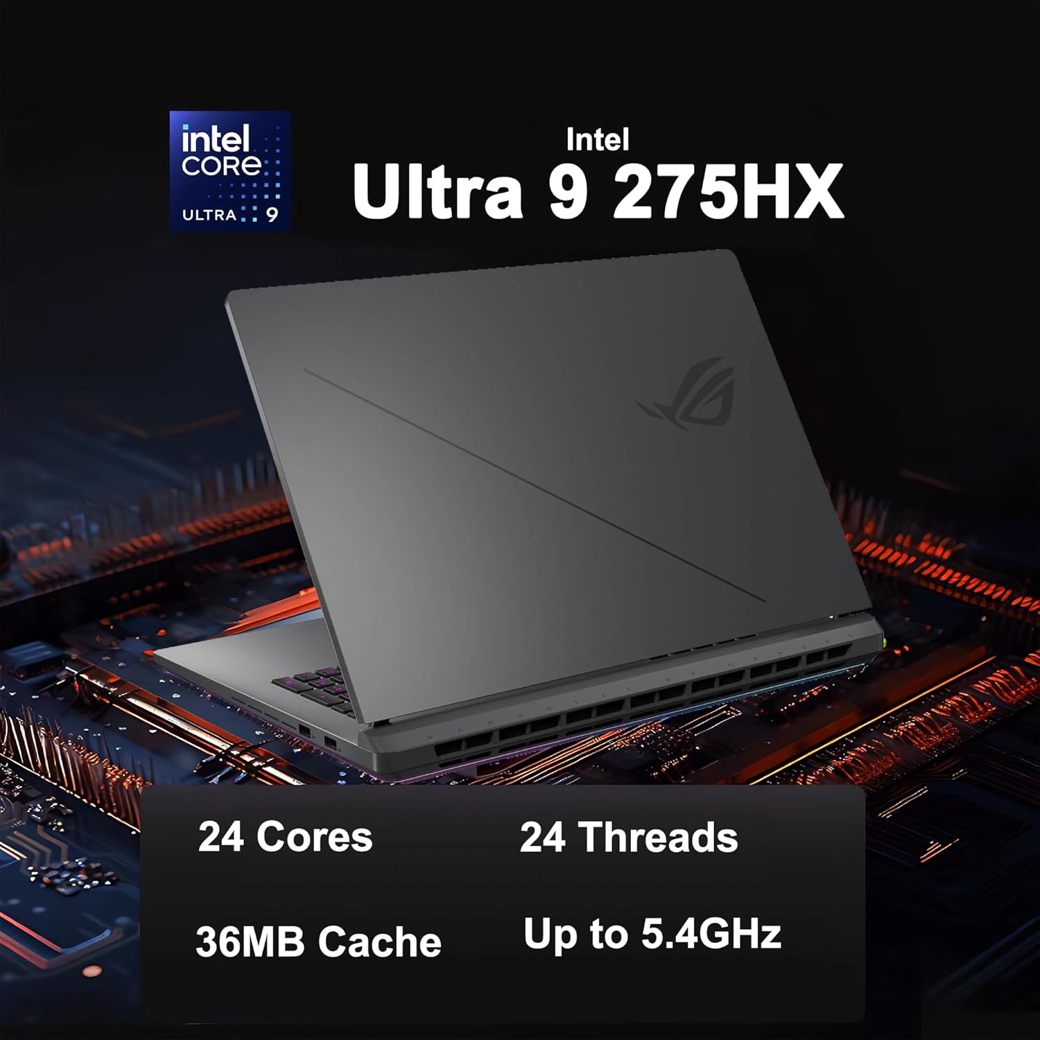 ASUS ROG Strix G18 G815 Gaming AI PC Laptop 18' 2.5k (2560x1600) 240Hz (100% DCI-P3, 3ms) Intel 24-core Ultra 9 275HX 64GB RAM 2TB SSD GeForce RTX 5060 RGB Backlit Wi-Fi7 Win11Pro ICP Hub/