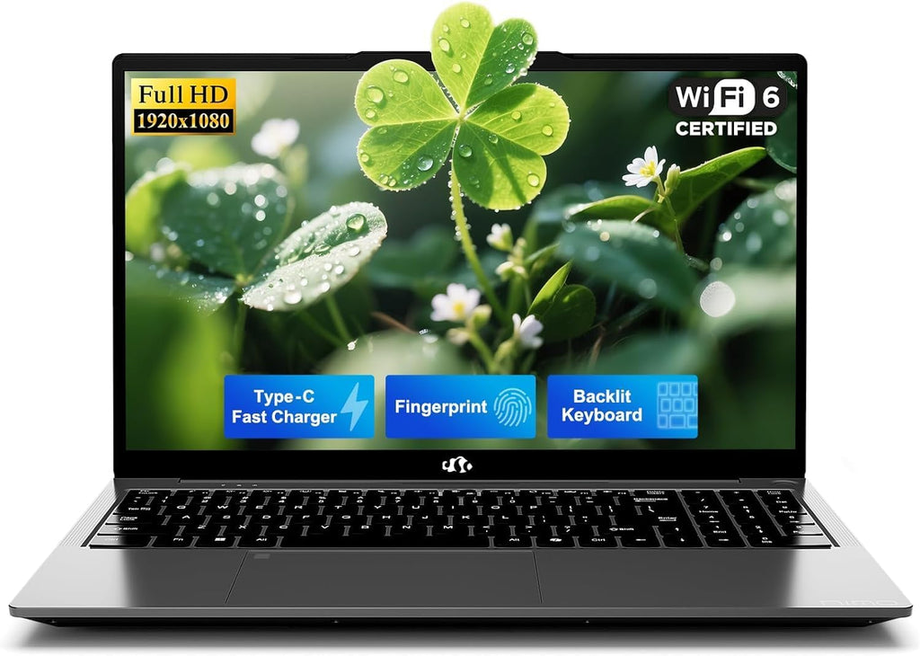 NIMO 15.6' IPS FHD-Student-Laptop, 16GB RAM 512GB SSD Intel N150(Beat to i3-10110U, 4 Cores Up to 3.6GHz) Computer with 2 Years Warranty, 65W Type-C, Fingerprint, Backlit Keyboard, Wi-Fi 6, BT5.2