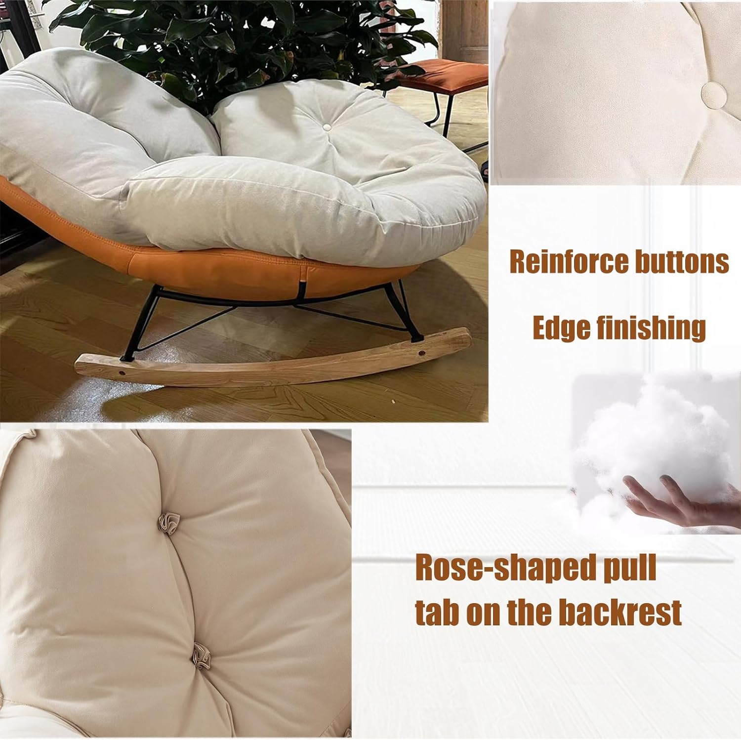 Penguin Rocking Chair Nursery, Glider Rocking Chair for Living Room, Indoor Rocking Chair with Padded Seat, Reading Chair for Bedroom, Garden Lounger, Modern, Stylish