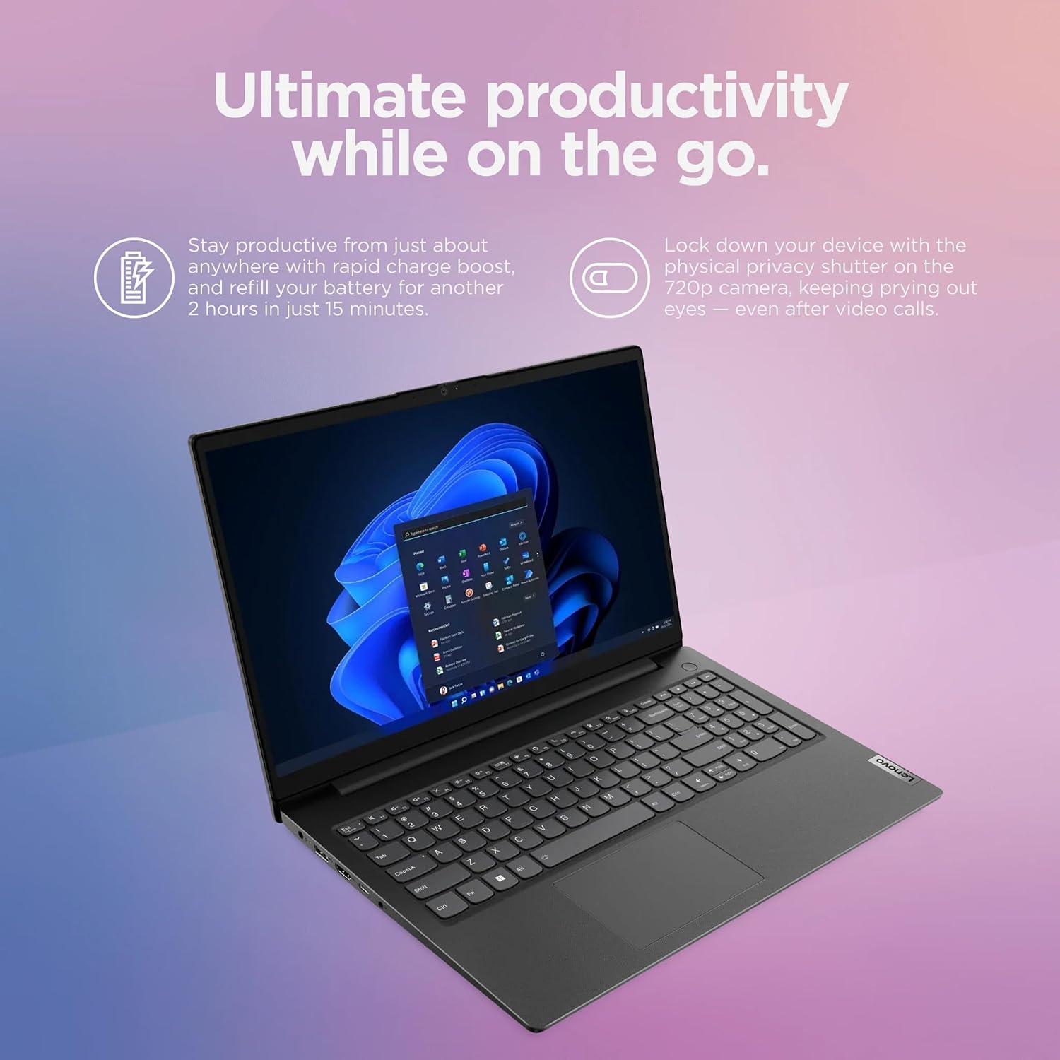 Lenovo V15 Business Laptop Premium, 15.6' FHD Display, Lifetime MS Office, 8-Core AMD Ryzen 7 7730U, 16GB RAM, 1TB Storage (512GB SSD + 500GB Ext), Wi-Fi 6, RJ-45 NumPad, MarxsolAccessory, Win 11 Pro