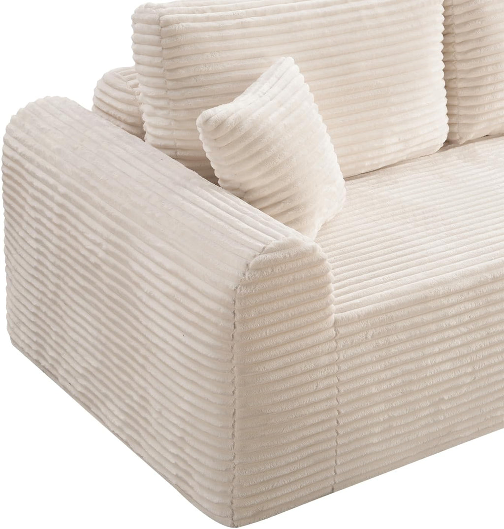 Modern 3 Seater Cloud Loveseat Sofa Couch in a Box - 86.6'' High-Density Foam Boneless Love Seat Sofa with Deep Seating and Wider Rolled Armrest for Living Room | Breathable material, Anti-slip