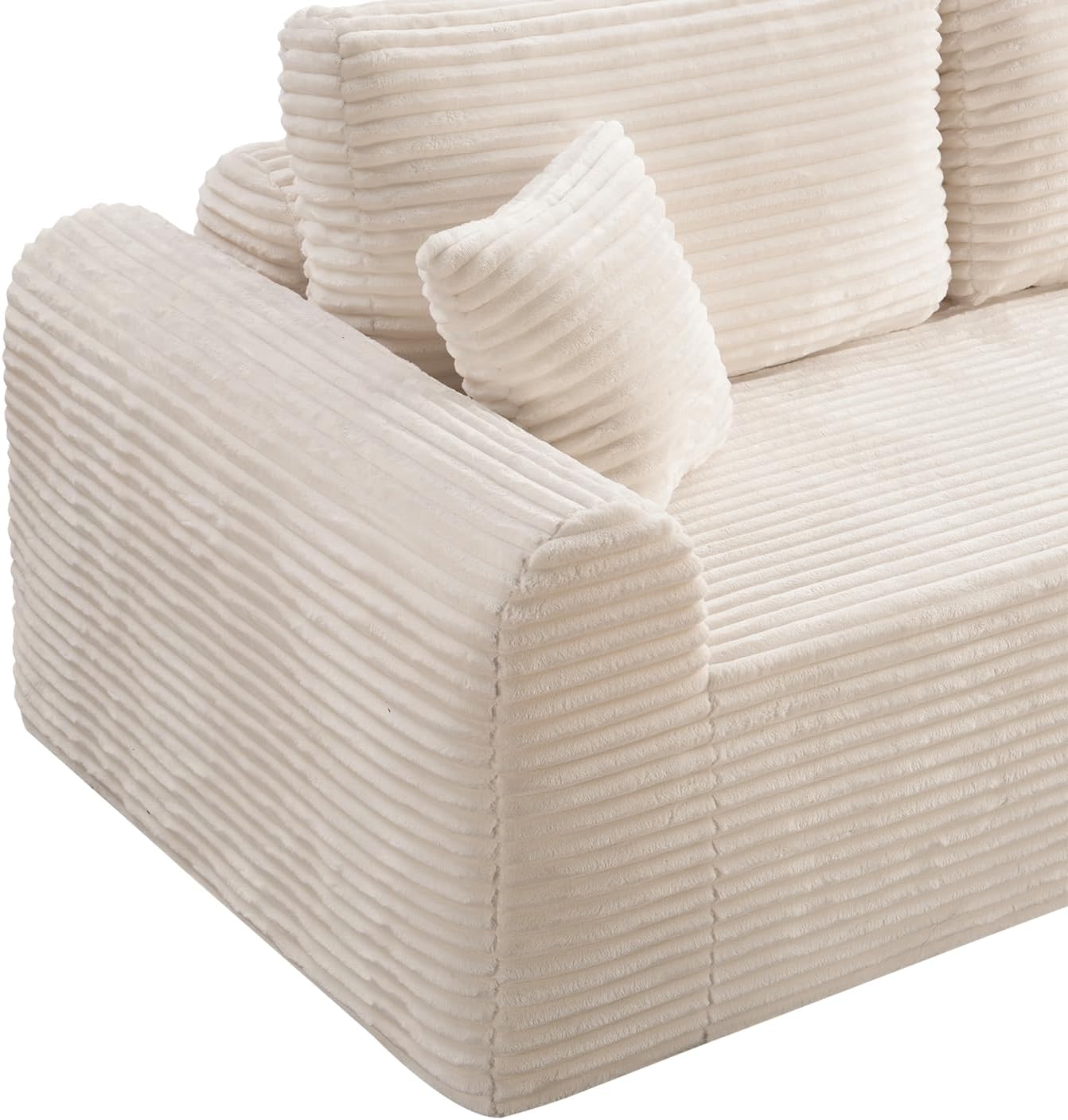 Modern 3 Seater Cloud Loveseat Sofa Couch in a Box - 86.6'' High-Density Foam Boneless Love Seat Sofa with Deep Seating and Wider Rolled Armrest for Living Room | Breathable material, Anti-slip