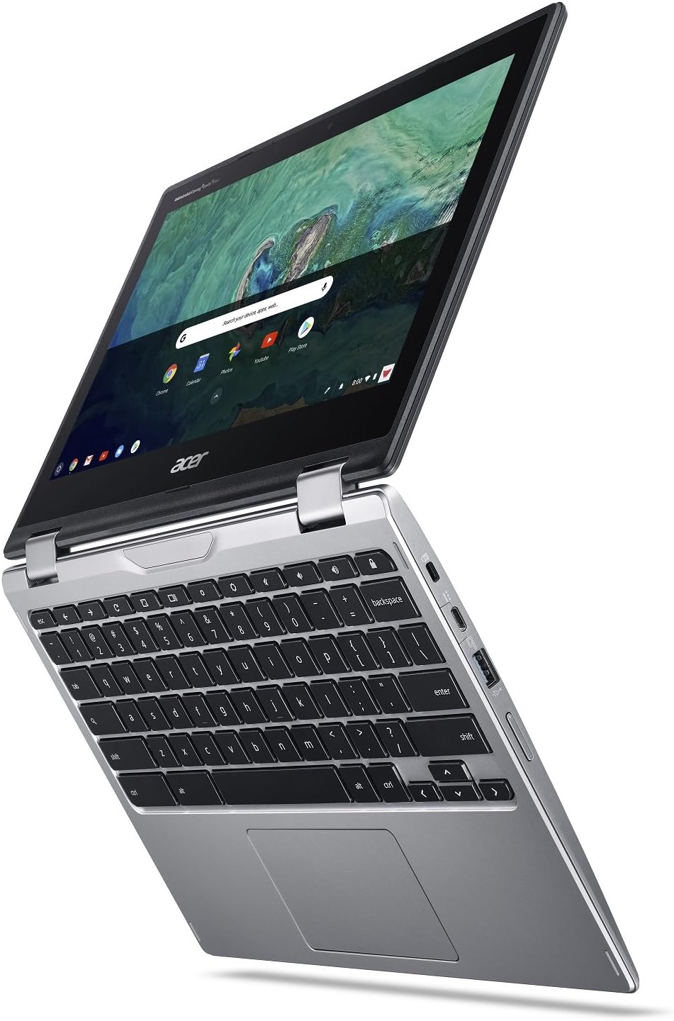 acer Chromebook Spin 11 Convertible Laptop, Intel Celeron N3350, 11.6' HD Touch Display, 4GB DDR4, 32GB eMMC, 802.11ac WiFi, Wacom EMR Pen, Sleeve, CP311-1HN-C2DV, Silver