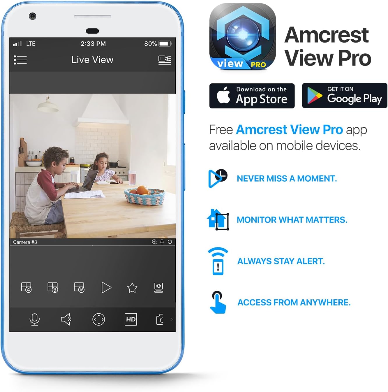 Amcrest Pack of 2, ProHD 1080P WiFi/Wireless IP Security Camera IP2M-841 Pan/Tilt, 2-Way Audio, Optional Cloud Recording, Full HD 1080P 2MP, Super Wide 90° Viewing Angle, Night Vision (White)