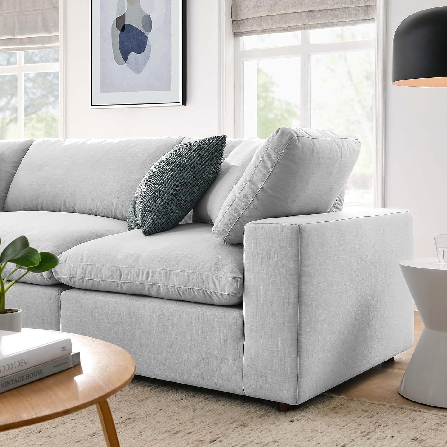 Modway Commix Down-Filled Overstuffed Upholstered 4-Piece Sectional Sofa