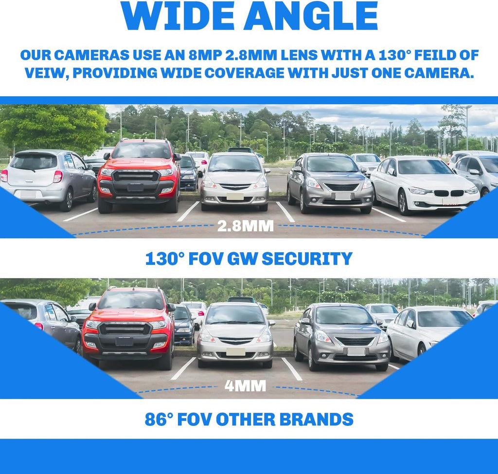 GW Security 16 Channel 12MP NVR 4K 8MP Video & Audio Security Camera System with 16 UHD 4K 2160P Microphone PoE Outdoor/Indoor Security Turret Cameras, AI Face/Human/Vehicle Detection, 4TB Hard Drive