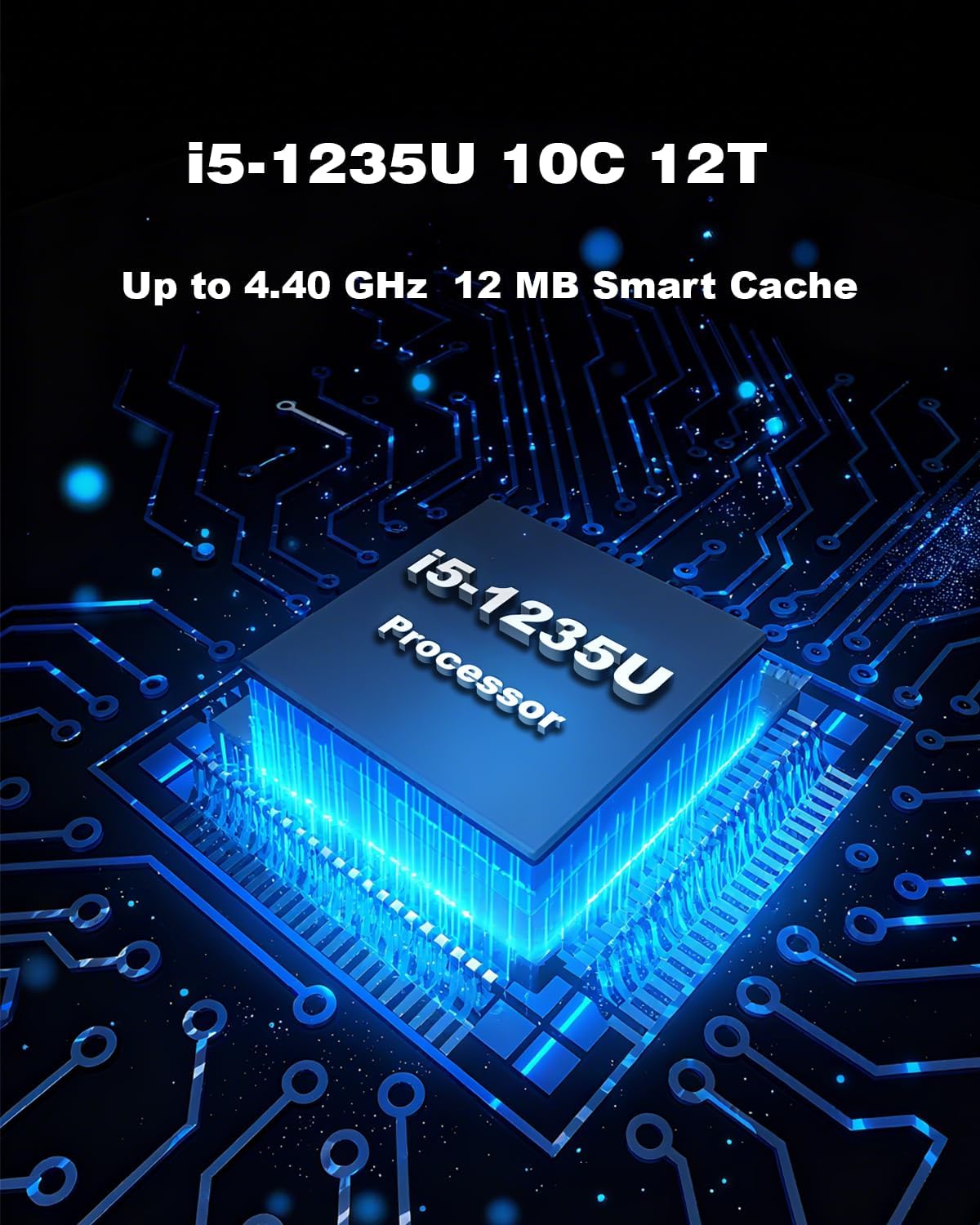 Laptop Computers,15.6' IPS 1080P Screen,12th generation i5 1235U Processor 10C 12T 4.4Ghz 20GB RAM 512GB SSD, Laptops with Fingerprint Recognition Backlit Keyboard,WiFi,USB 3.0, Webcam, HDMI ,Black