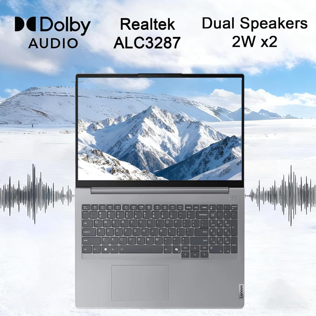 Lenovo ThinkBook 16 Gen 7 Business Laptop (16' FHD+ Anti-Glare, AMD Ryzen 5 7533HS (> i7-1255U), 32GB DDR5 RAM, 1TB SSD), Fingerprint Reader, Webcam, Ethernet, Wi-Fi 6, Win 11 Pro w/ Copilot, Grey