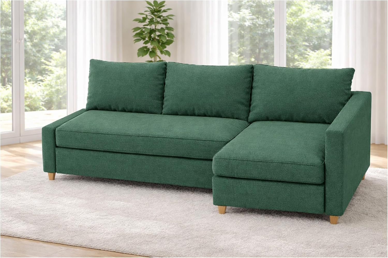 Durable Polyester Flax Friheten Sleeper Sofa Cover Replacement is Compatible with IKEA Friheten Sofa Bed, Or Corner, Or Sectional Slipcover. Sofa Cover Only (50% Thicker Forrest Left)