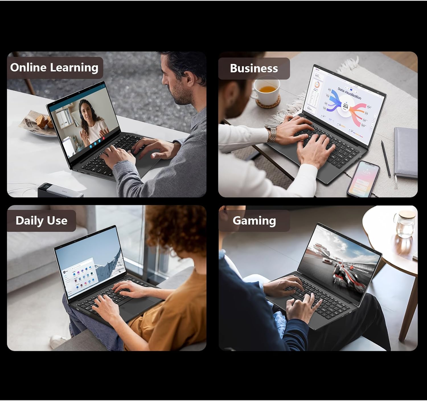 15.6 Inch Gaming Laptop - AMD Ryzen 7 5825U Processor (8C/16T,2.0-4.5GHz),AMD Radeon Graphics,32GB DDR4 RAM 1TB NVMe SSD Laptop Computer with Backlit KB,Fingerprint Reader,Webcam Switch (32GB | 1TB)