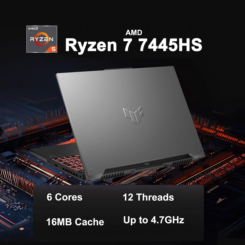 ASUS TUF Gaming A16 Laptop 16' WUXGA IPS 144Hz AMD 6-core Ryzen 7 7445HS 16GB RAM 512GB SSD GeForce RTX 4050 (Up to 194 AI Tops) RGB Backlit USB4 Two-Way AI Noise Cancelation Win11 ICP Hub