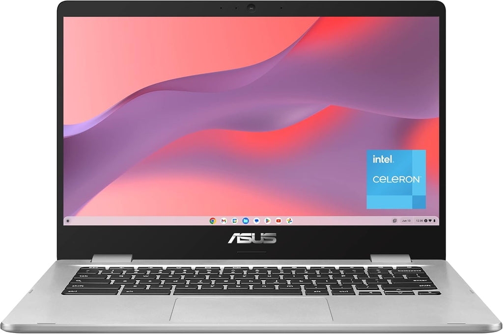 ASUS C424MA-AS48F Chromebook C424, 14.0' 180 Degree FHD NanoEdge Display, Intel Dual Core Celeron Processor, 4GB LPDDR4 RAM, 128GB Storage, Silver Color, C424MA-AS48F
