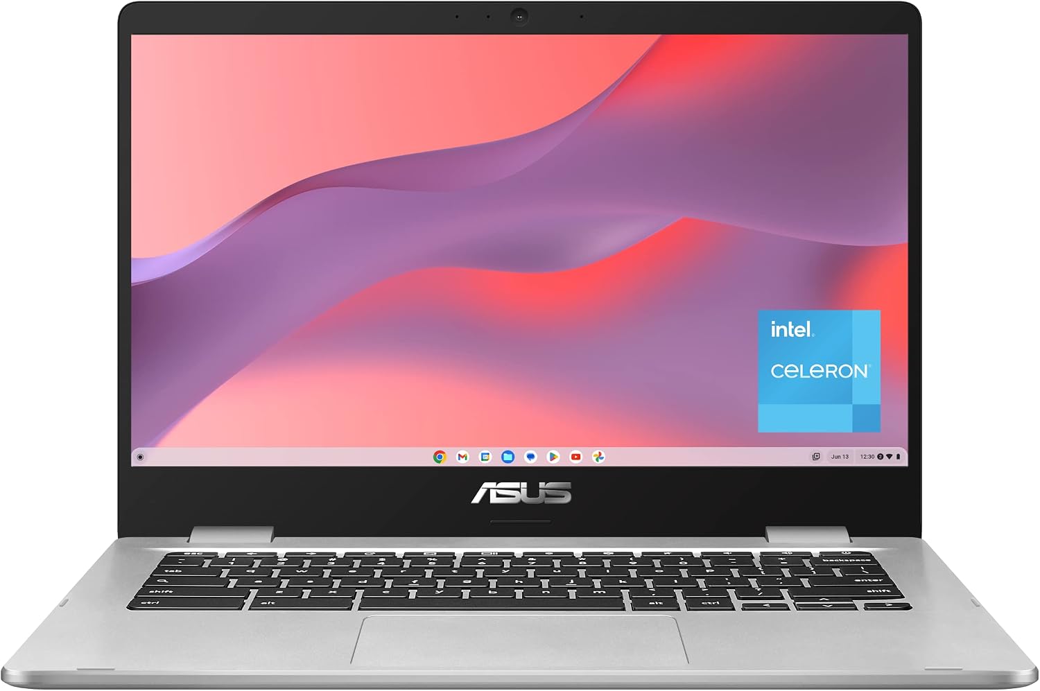 ASUS C424MA-AS48F Chromebook C424, 14.0' 180 Degree FHD NanoEdge Display, Intel Dual Core Celeron Processor, 4GB LPDDR4 RAM, 128GB Storage, Silver Color, C424MA-AS48F