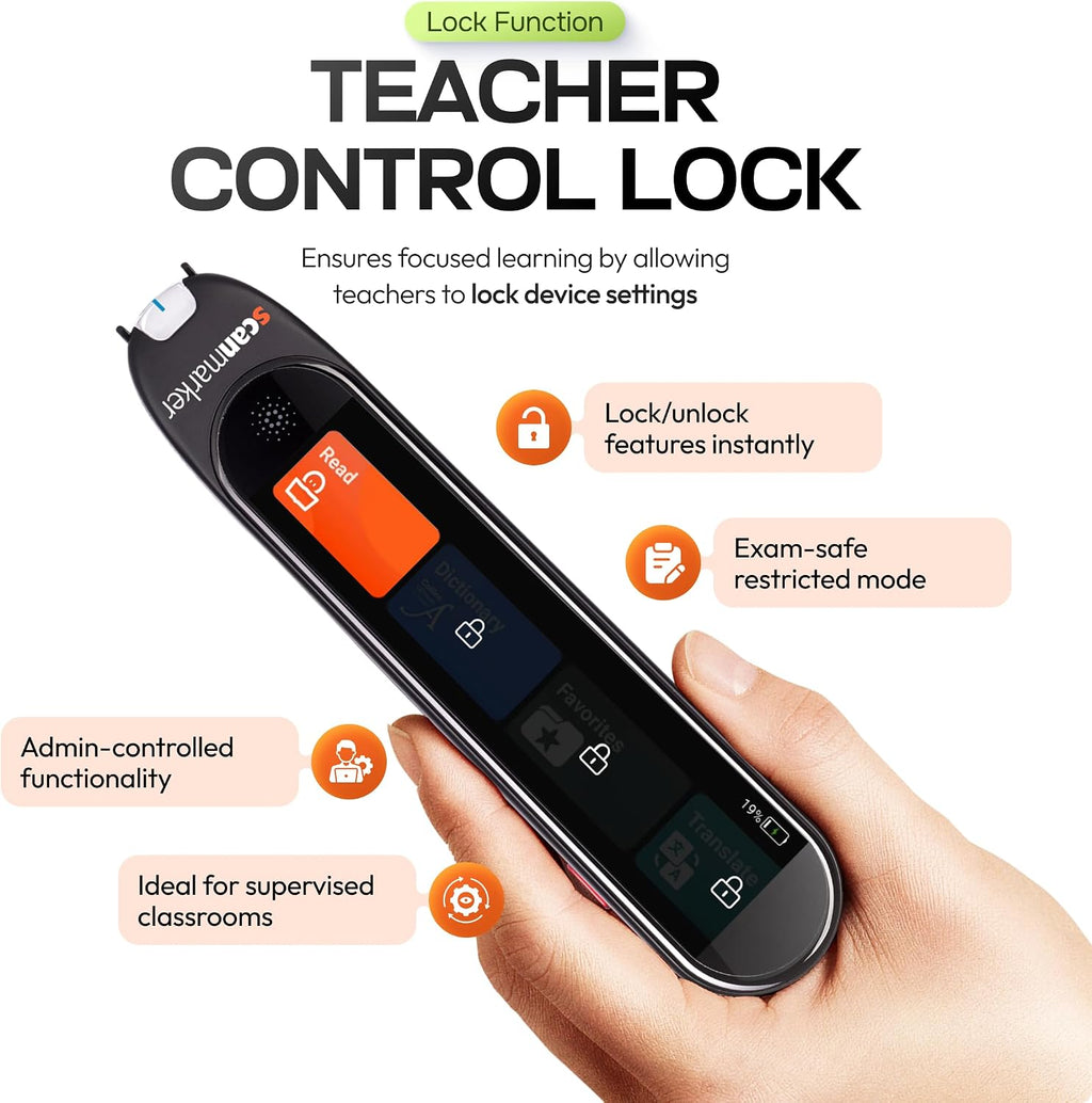 Scanmarker Max Reading Pen – Designed for Classroom Support with Phonics Assistance, Lock Function and Assistive Web App