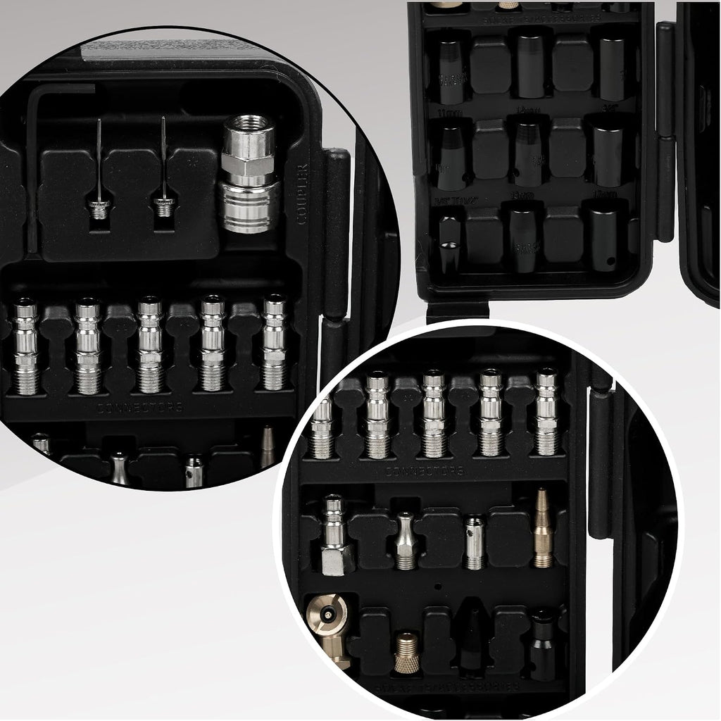 Air Tool and Accessories Kit, 71 Piece, Impact Wrench, Air Ratchet, Die Grinder, Aire Hammer, Hose Fittings, Storage Case for Garage,Shop