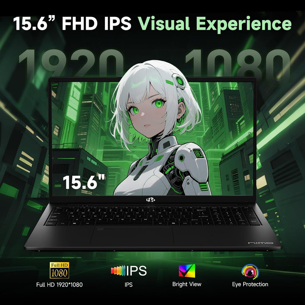 NIMO 15.6' IPS FHD-Gaming-Laptop, AMD Ryzen 7 7735HS 16GB DDR5 RAM 512GB SSD (8C/16T, Up to 4.75GHz) Computer Laptop with Radeon 680M Graphics 100W Type-C Backlit Keyboard Fingerprint
