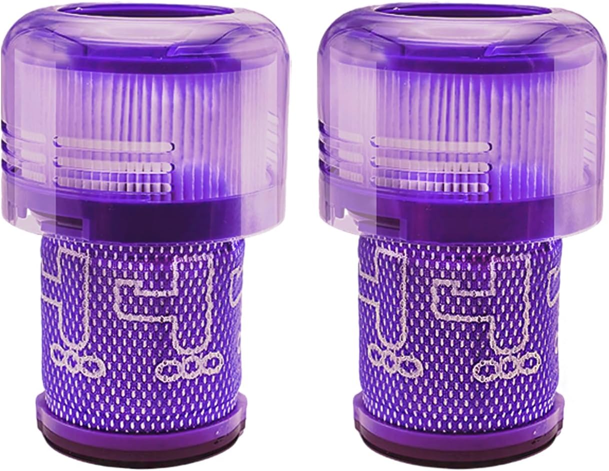 ELO Dyson V12 Replacement Battery and Filter 3000mAh Click-in for Detect Slim, Absolute, Fluffy, SV30, SV46, 25.2V, Part 965470-01, 60min ECO Runtime, BMS Protection, Does Not Fit SV12 or V10