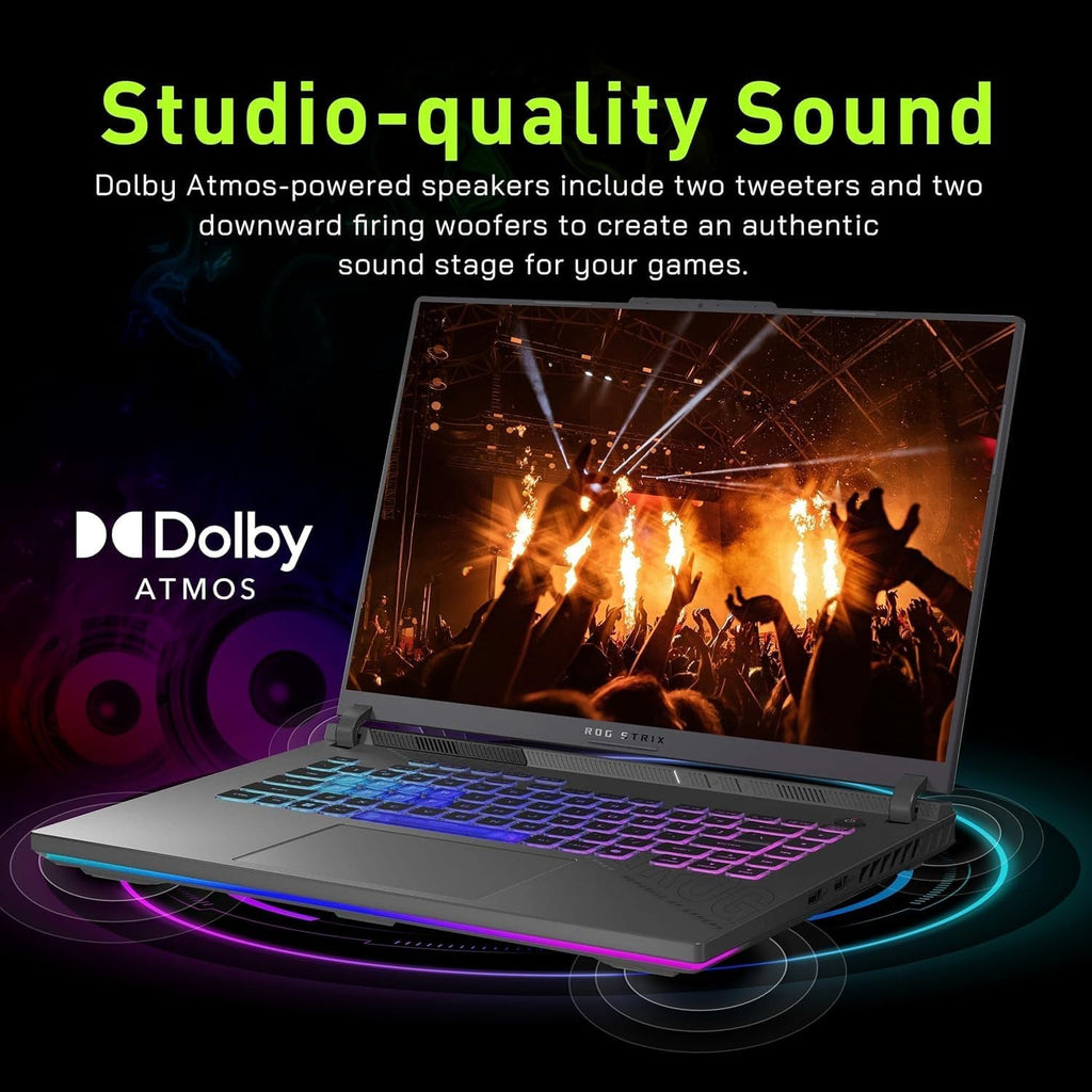 ASUS ROG Strix G16 G614 AI Gaming Laptop 16.0' 165Hz IPS WUXGA Display (AMD Ryzen 9 8940HX, GeForce RTX 5070 Ti 12GB, 64GB DDR5, 2TB PCIe SSD, RGB KB, Win 11 Pro) w/DKZ USB Hub - G614PR-G16.R95070TI