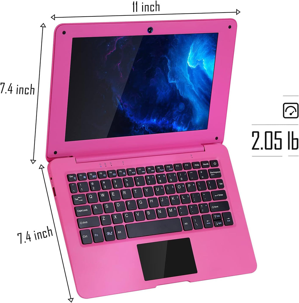 G-Anica Laptop Computer(10.1 inch), Quad Core Powered by Android 12.0, Netbook Computer with WiFi, Webcam and Bluetooth, Mini Laptop with Bag, Mouse, and Mouse Pad for Kids and Adults（Red）