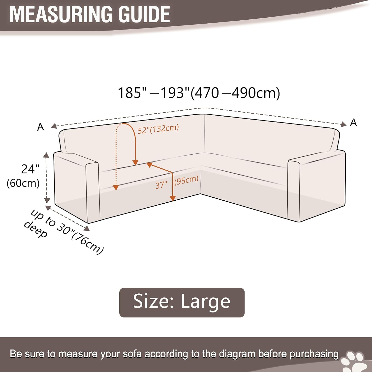 HDCAXKJ Sectional Couch Cover L Shape Stretch Sofa Covers Washable Jacquard Corner Couch Slipcover Non Slip Sectional Slip Cover U Shaped Furniture Protector for Pets Dogs (Black, Large)
