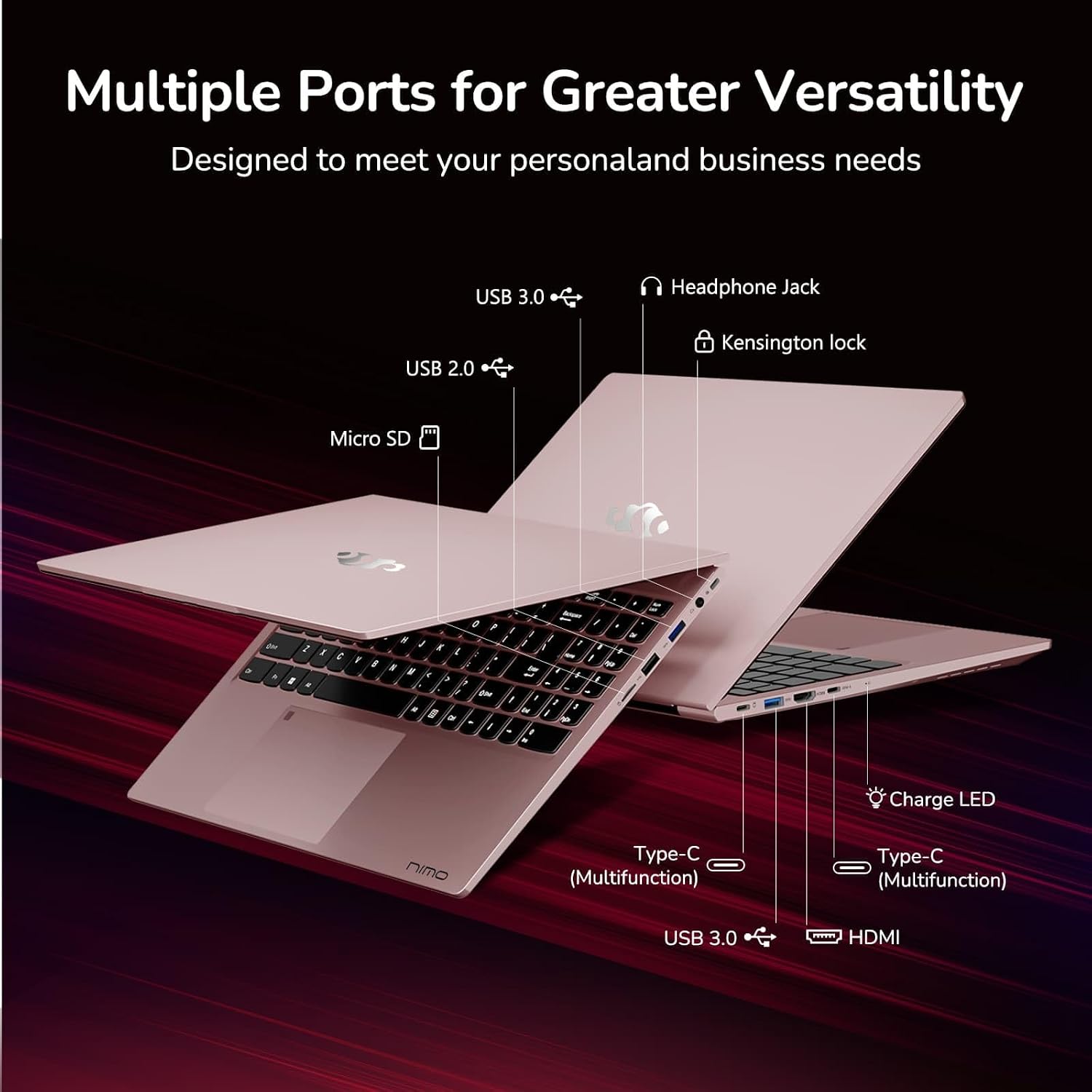 NIMO 15.6' IPS FHD-Gaming-Laptop, 8 Cores AMD Ryzen 7 6800H 16GB DDR5 RAM 256GB SSD (Beat i7-12700H, Up to 4.7GHz) AMD Radeon 680M GPU-Computer with 100W Type-C Backlit Keyboard, 180°Viewing