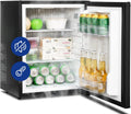 Mini Fridge with Lock 2.1 Cu.Ft, Lockable Mini Fridge 110V 12V, Reversible Door, Quiet Absorption Refrigerator for RV Camper, Semi Truck, Caravan, Boat, Black