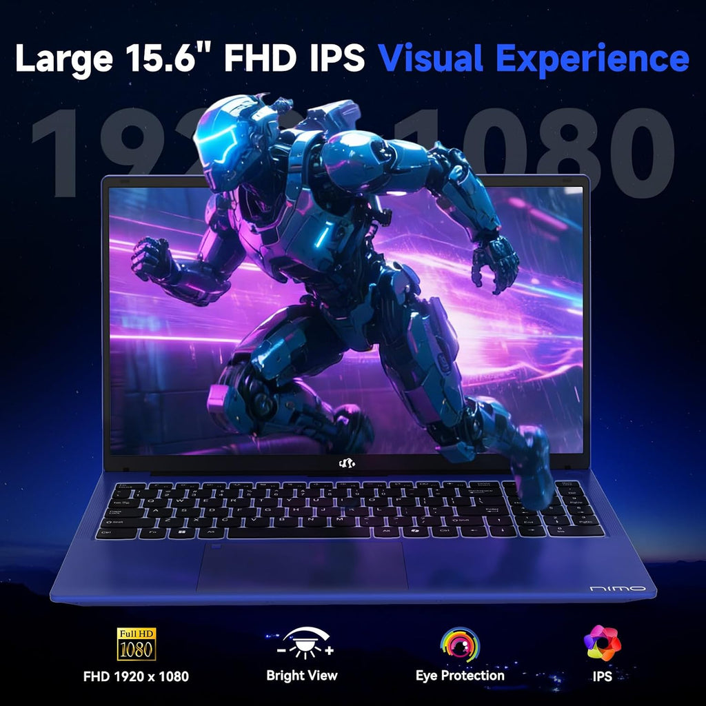 NIMO Gaming Laptop, 15.6' FHD Laptop with AMD Ryzen 7 7735HS (8C / 16T, Up to 4.75GHz, Beat i7-12650H), 32GB DDR5 RAM 1TB SSD Laptop for Business & Student, Radeon 680M, 100W Type-C, 180° Viewing