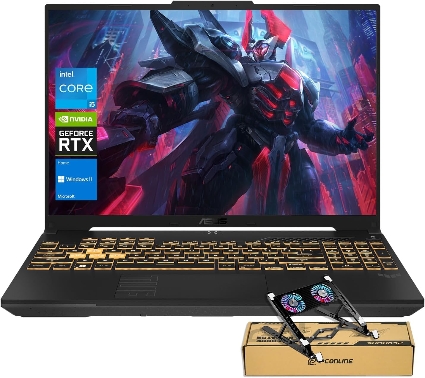 ASUS TUF F16 RTX 4050 Gaming Laptop, 16' FHD+ 144Hz, Intel Core 5 210H(Beats Intel i5-14500), NVIDIA RTX 4050, 16GB DDR5 RAM, 1TB SSD, RGB Backlit KB, Bundle with PCO Laptop Cooler
