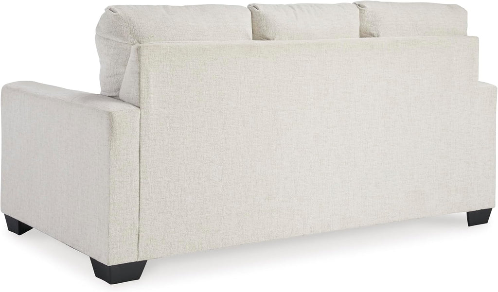 Signature Design by Ashley Rannis Coastal 2-in-1 Sofa Sleeper with Folding Gel Memory Foam Mattress, Full, White