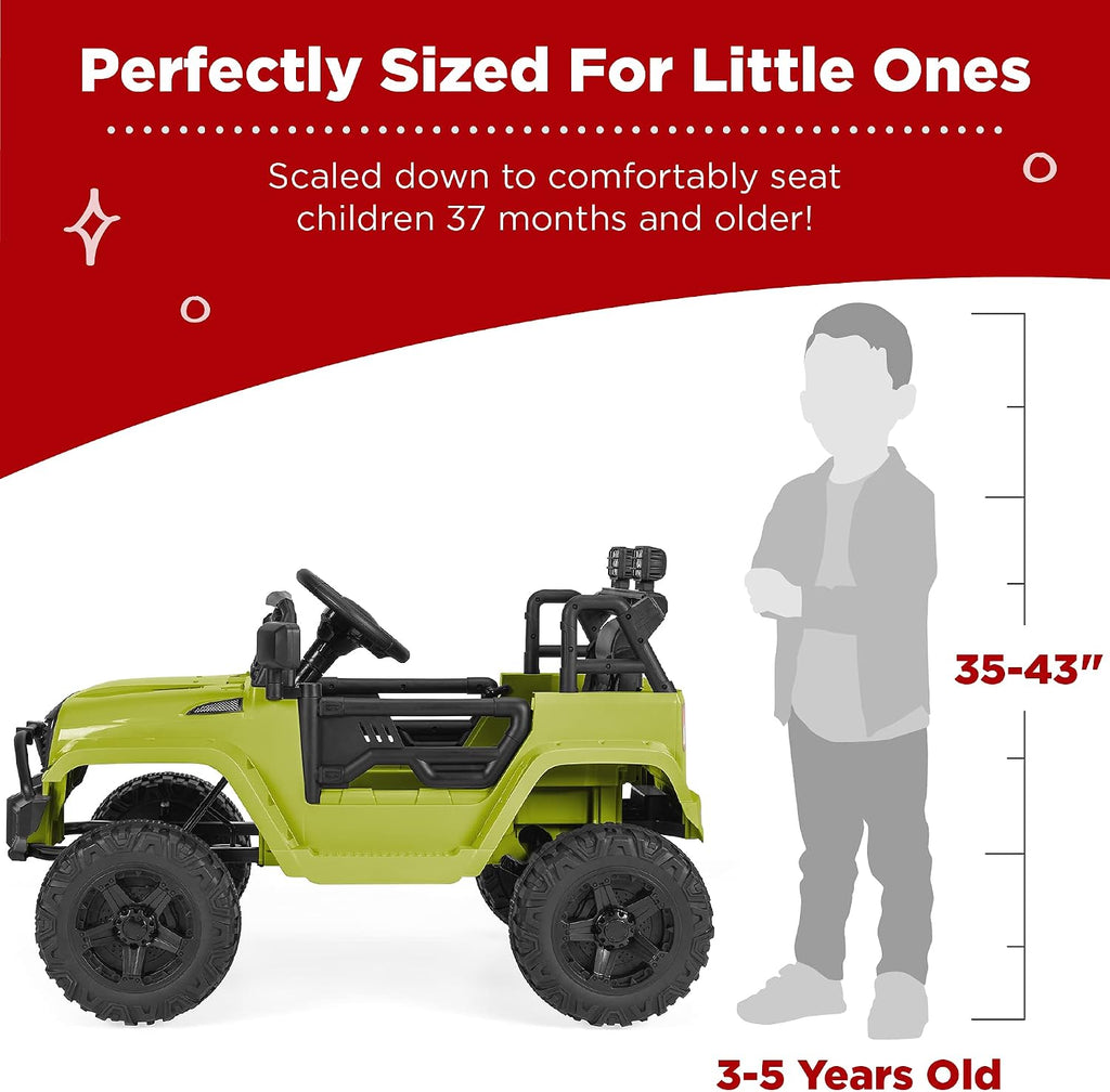 Best Choice Products 12V Kids Electric Vehicle Toy Ride On Car with Parent Remote Control for Toddlers, Seat Harness, 61 lbs Weight Capacity, Locking Doors, Spring Suspension, Bluetooth - Green