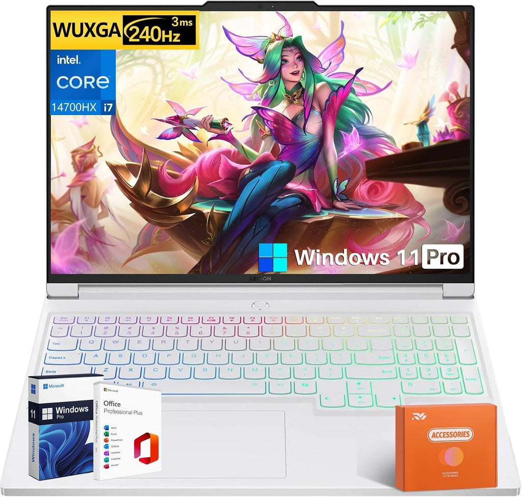 Lenovo Legion 7i 16 Inch Gaming Laptop, Intel i7-14700HX(Up to 5.5 GHz, Beat i9-13900HX), NVIDIA RTX 4060, 16' WQXGA 240Hz, 32 GB DDR5, 1 TB SSD, Wi-Fi 6E, Windows 11 Pro, MS Office Pro, Accessories