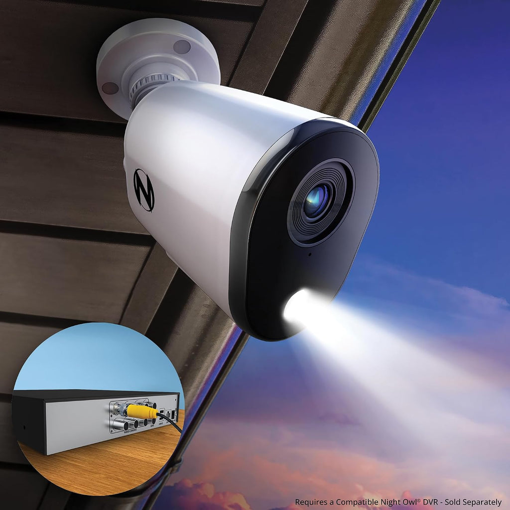 Night Owl Add On Wired 4K HD Indoor/Outdoor Deterrence Cameras with 2-Way Audio (4-Pack) (Requires Compatible DVR - Sold Separately) (4 Camera)