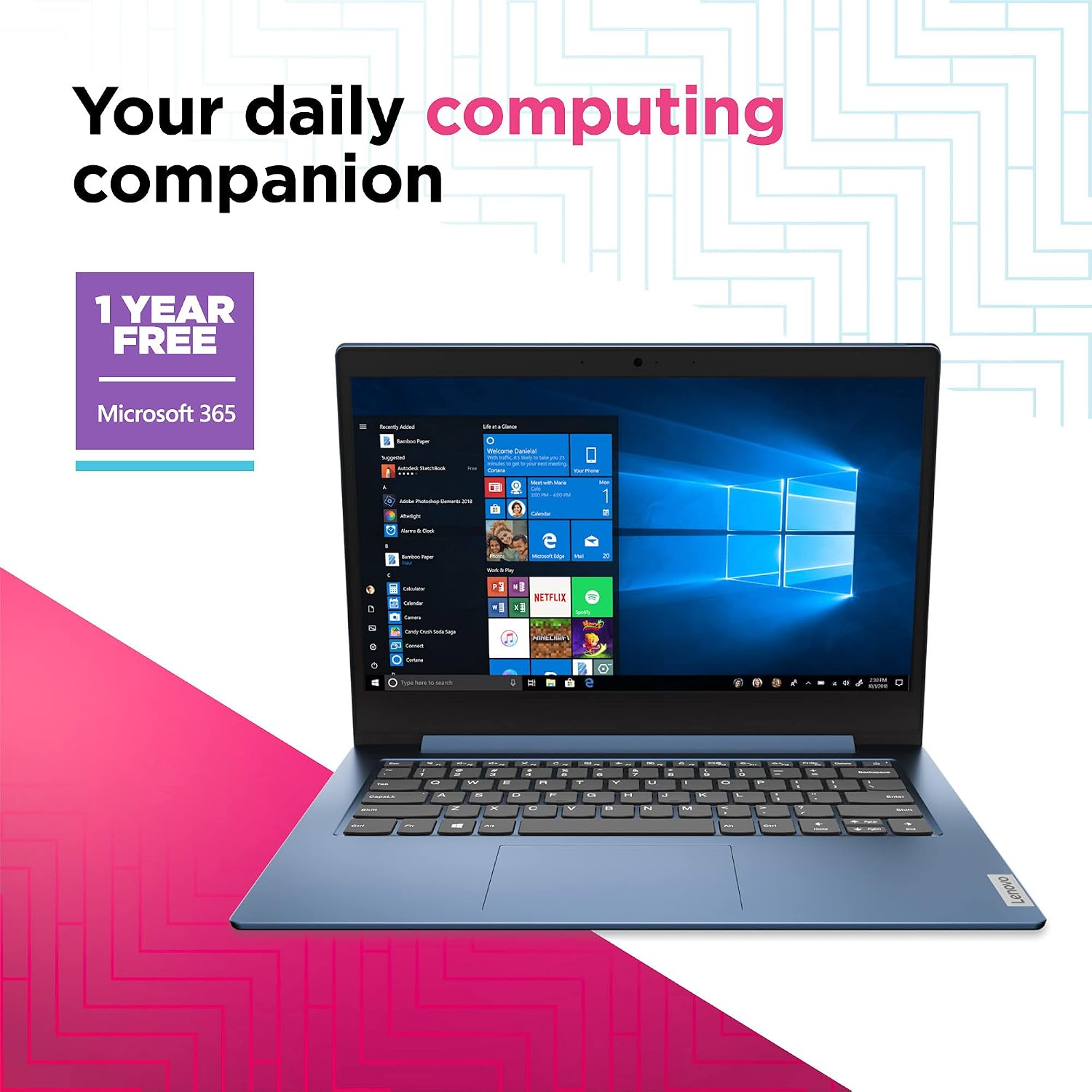 Lenovo IdeaPad 1 Laptop, 14.0' HD Display, Intel Celeron N4020, 4GB RAM, 64GB Storage, Intel UHD Graphics 600, Windows 11 in S Mode, Ice Blue