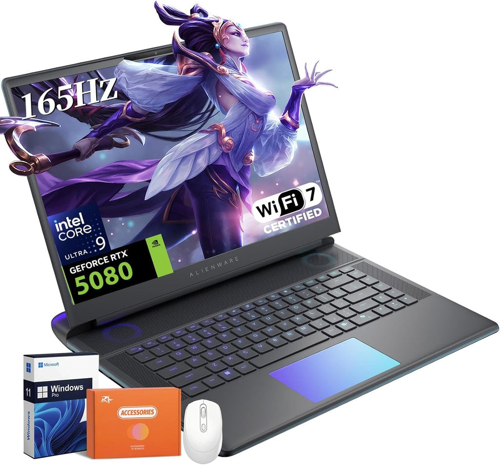 Alienware 16 Area-51 Gaming Laptop, NVIDIA RTX 5080 16GB GDDR7, Intel Ultra 9 275HX(24-Core, Up to 5.4GHz), 16' 2.5K QHD+ 300Hz, 64 GB DDR5, 2 TB SSD, Backlit Keyboard, Windows 11 Pro, w/Accessories
