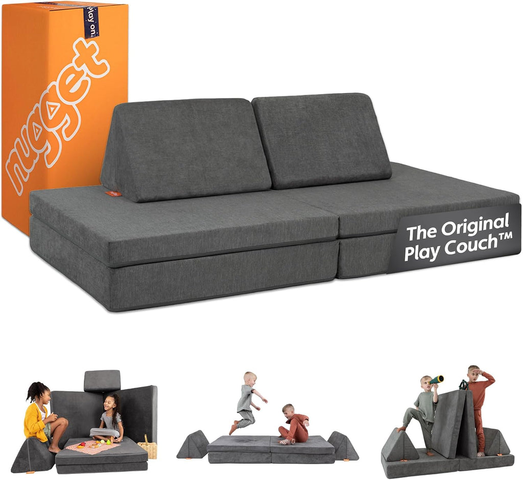 Nugget - The Original Play Couch for Kids - Modular Foam Children's Sofa for Playroom, Imagination, & Creative Open Ended Play - Washable & Convertible Playroom Furniture, Harbor
