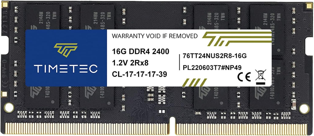 Timetec 16GB DDR4 2400MHz (PC4-2400T) PC4-19200 SODIMM Laptop RAM – 260-Pin 1.2V CL17 Non-ECC Unbuffered Memory Module for Laptop, Notebook, Mini PC, All-in-One