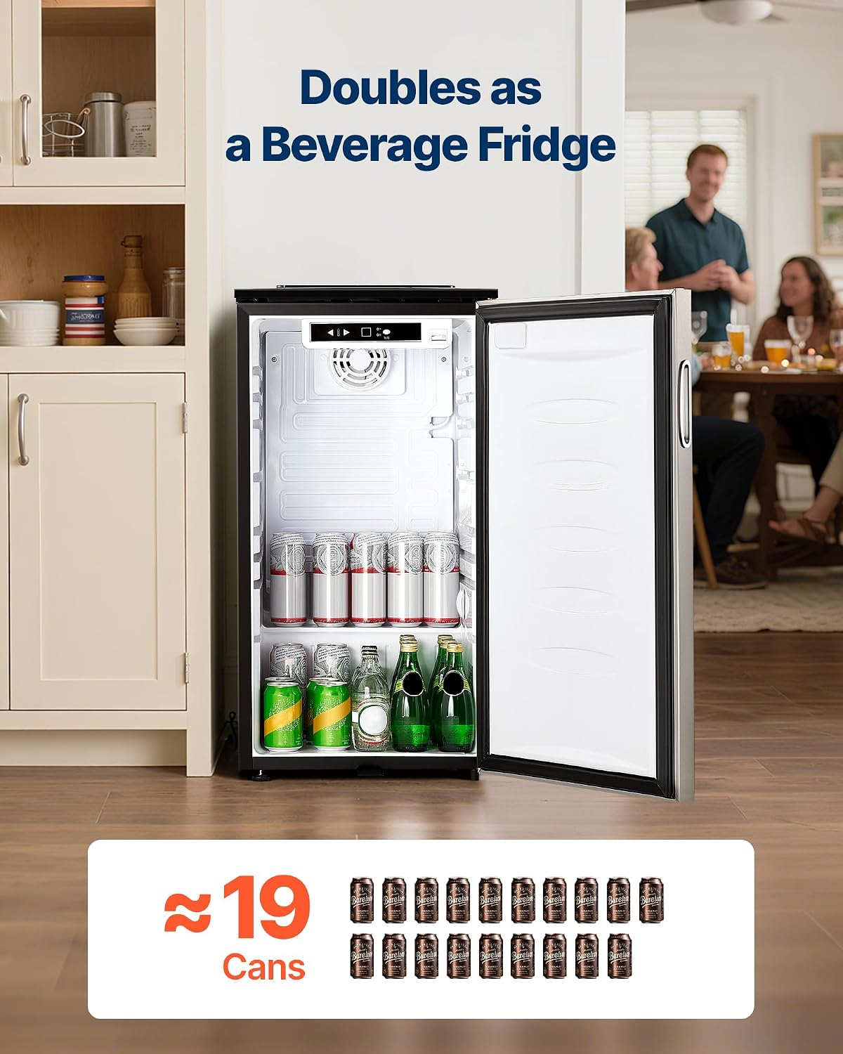 VEVOR Beer Kegerator, Single Tap Commercial Draft Beer Dispenser for D system, Refrigerator With Shelves, Hold 1 Sixth Keg, 2.5lbs CO2 Tank, 92L
