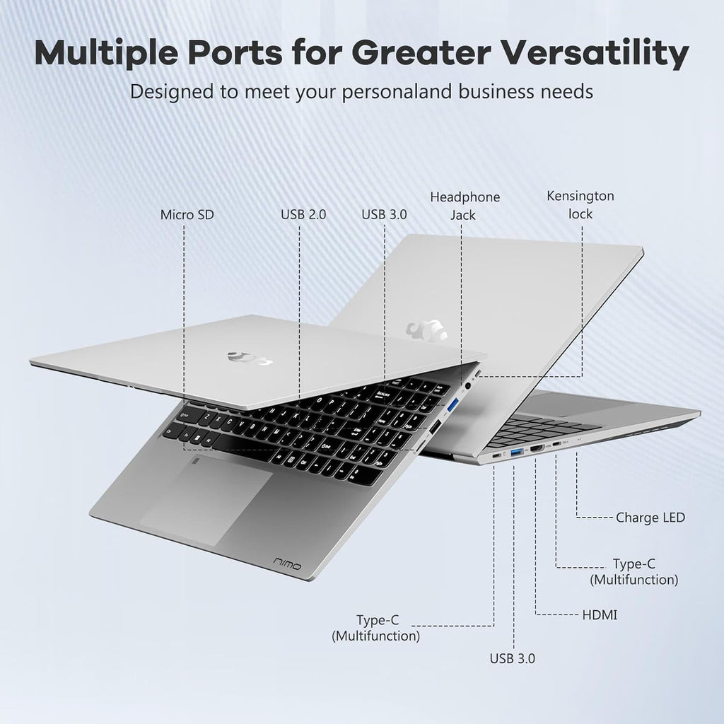 NIMO 15.6' IPS FHD-Gaming-Laptop, AMD Ryzen 5 6600H 32GB DDR5 RAM 1TB SSD (Beat i7-1165G7, 6 Cores Up to 4.5GHz) AMD Radeon 660M GPU 100W USB-C PD Fast Charger Backlit Keyboard Fingerprint