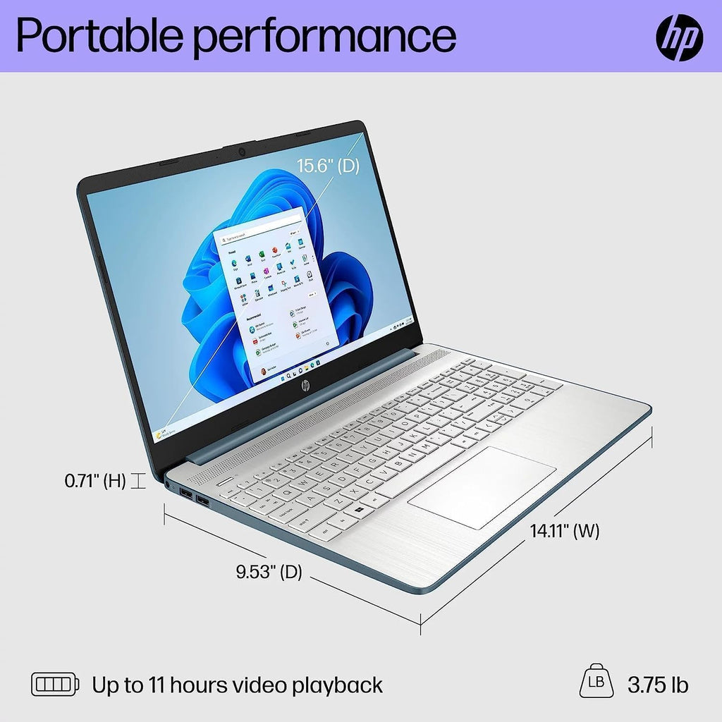 HP 15.6 Flagship HD Business Laptop Computer, Intel i3-1115G4 up to 4.1GHz (Beat i5-1035G4), 16GB RAM, 1TB NVMe SSD, Fast Charge, Numpad, Bluetooth, Wi-Fi, HDMI, Win 11, Spruce Blue, w/GM Accessory