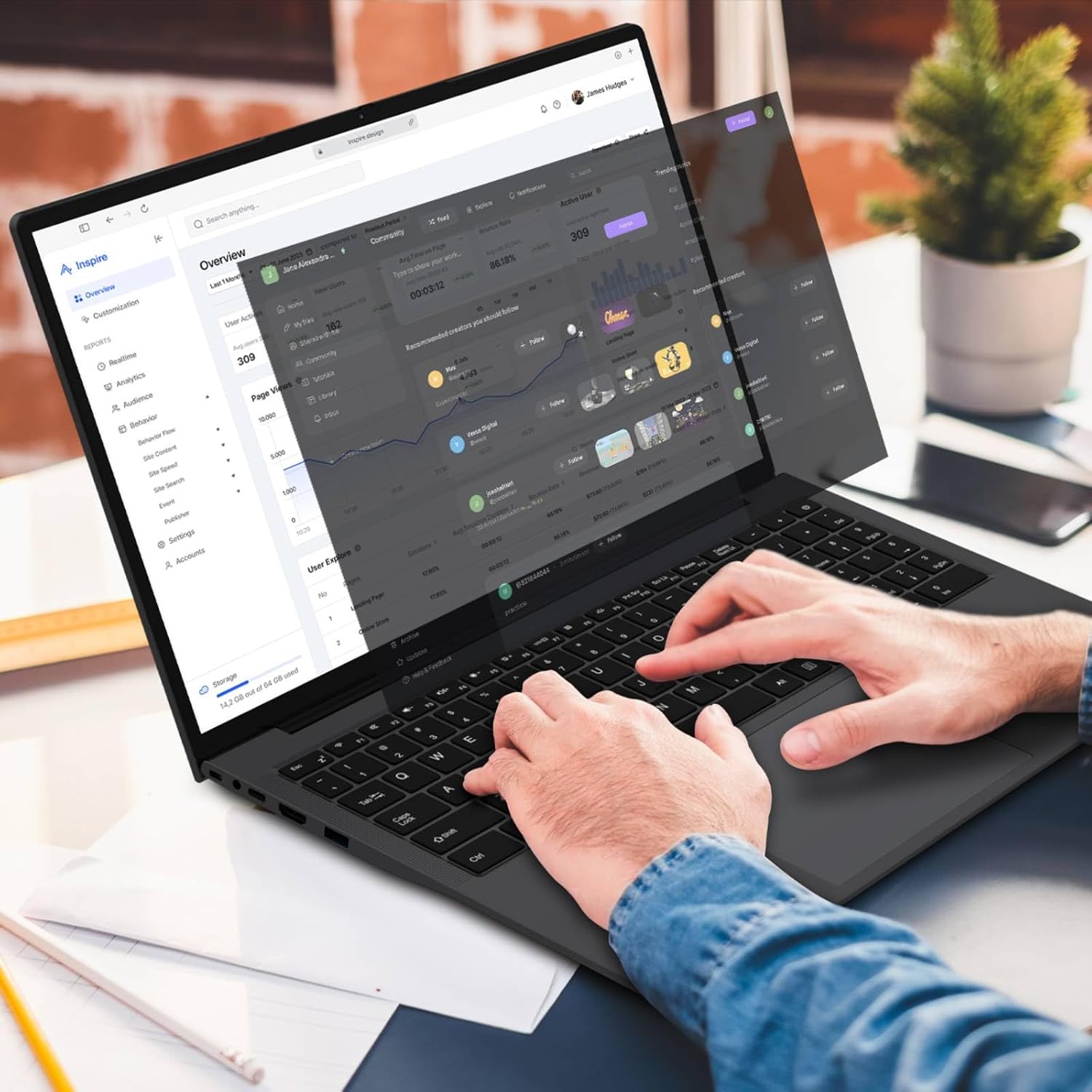 16 Inch Laptop Computer - AMD Ryzen 3 3250U Processor (2C/4T,2.6-3.5GHz), 1920×1200 FHD IPS Display, 16GB RAM 512GB SSD, 1MP Webcam, Fingerprint, Backlit Keyboard, Laptops for Business Student, Gray