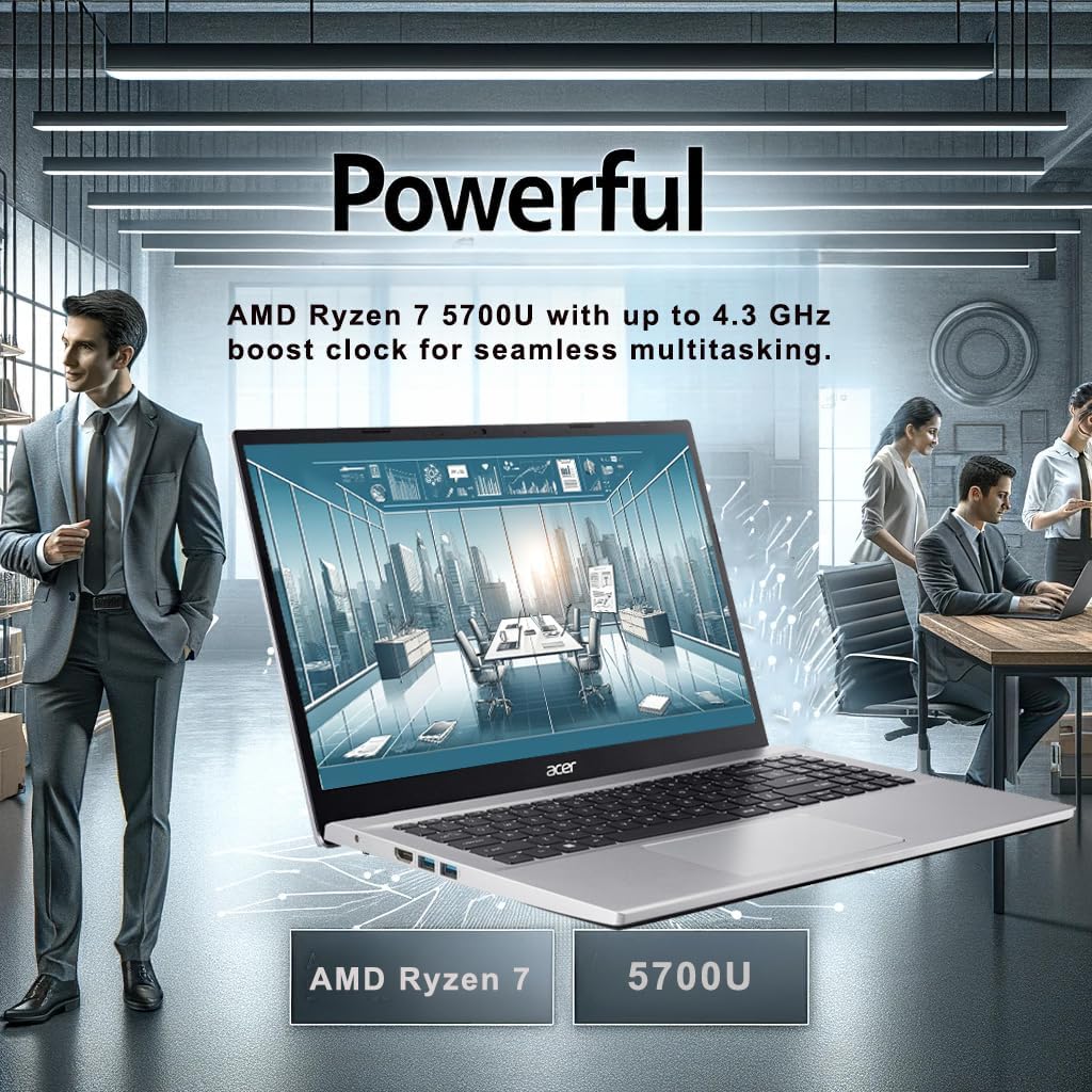 acer Aspire Premium Laptop | AMD Ryzen 7 5700U (Beats i7-1250U) CPU | 32GB RAM | 1TB SSD | 15.6' FHD Display | Fast Wi-Fi 6 | Sleek Design | Ethernet Port | Windows 11 | w/WOWPC System Recovery USB