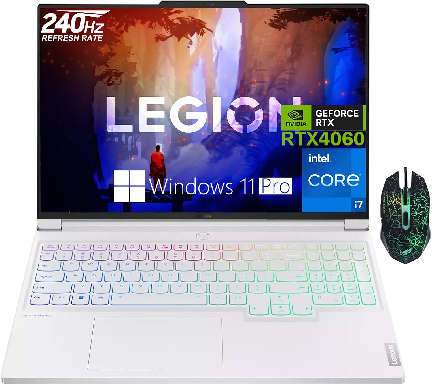 Lenovo Legion 7i Laptop, 16' WQXGA 240Hz Gaming Laptop Computer, Intel Core i7-14700HX, GeForce RTX 4060, 16GB DDR5 RAM, 4TB SSD, RGB Backlit KB, Wi-Fi 6E, Fingerprint Reader, Win 11 Pro
