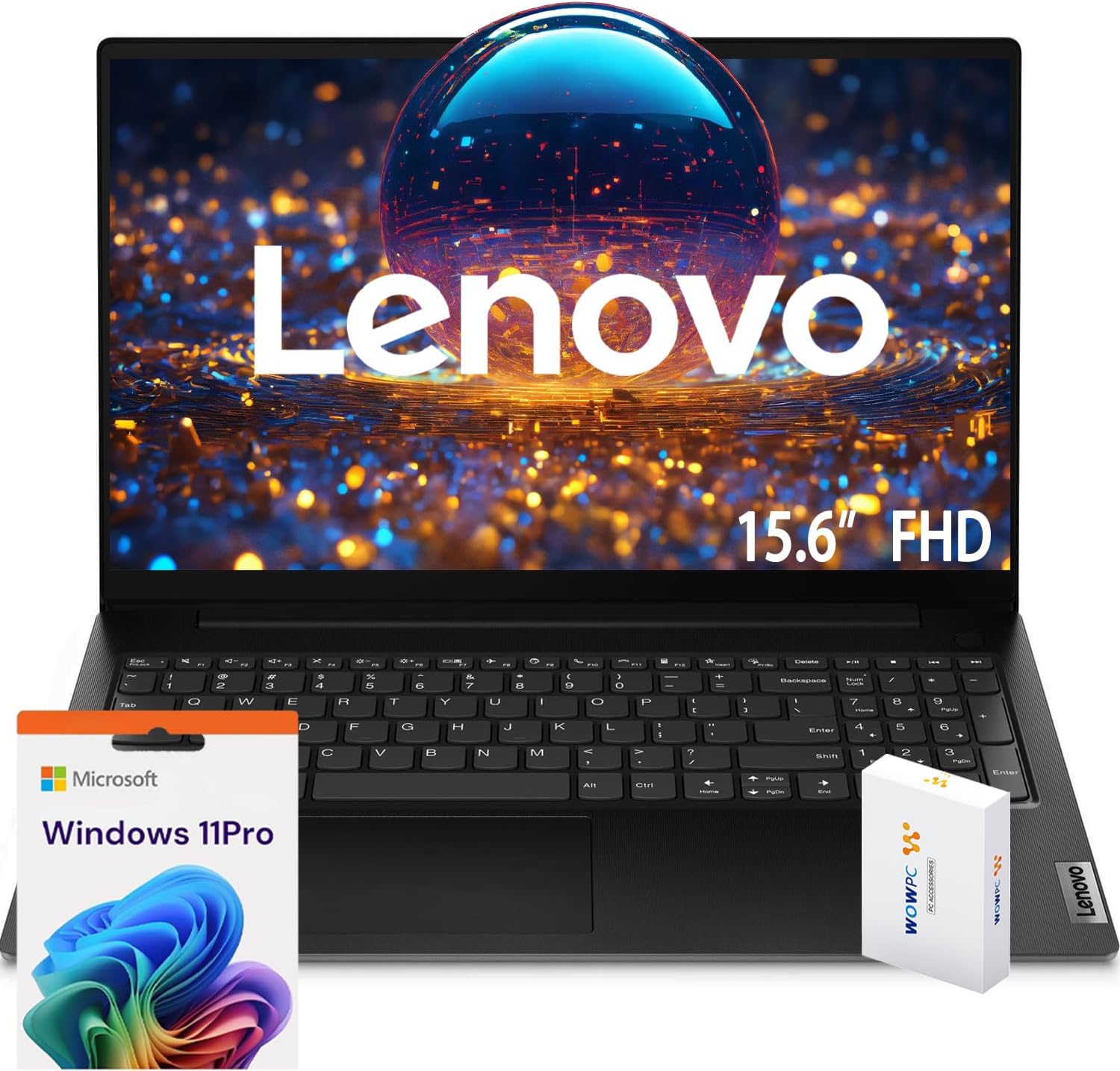Lenovo New V15 Laptop · 32GB RAM · 1TB SSD · Intel Celeron N4500 Processor · Intel UHD Graphics · 15.6' FHD 1080p Anti-Glare Display · Ethernet RJ-45 · Windows 11 Pro · WOWPC Recovery USB