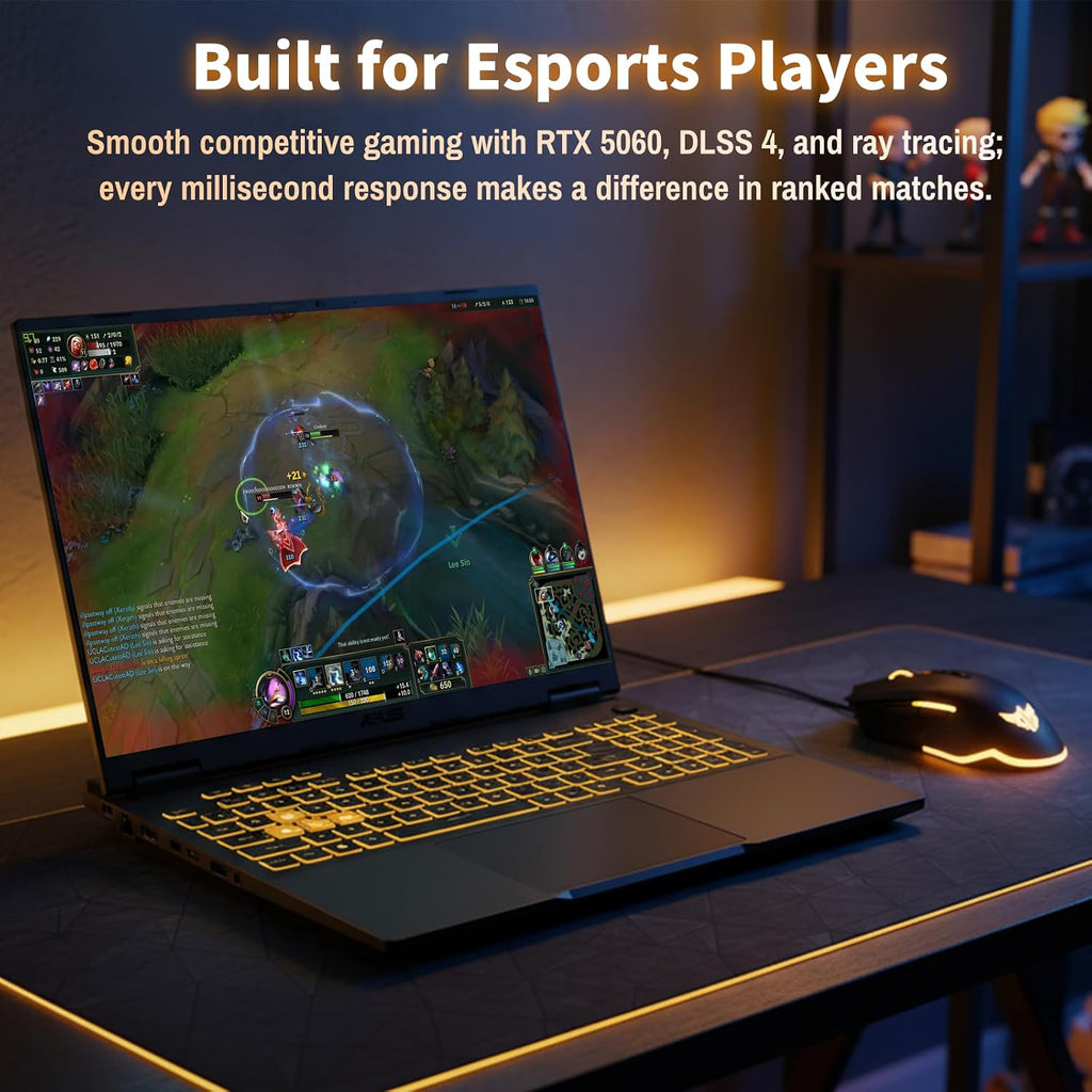 ASUS TUF F16 Gaming Laptop - 16' FHD+ 165Hz Anti-Glare Display, NVIDIA RTX 5060, Intel i7-14650HX(Up to 5.2GHz), WiFi 6E, Windows 11 Pro, w/Laptop YJHHH Bundle(32 GB DDR5 | 1 TB SSD)