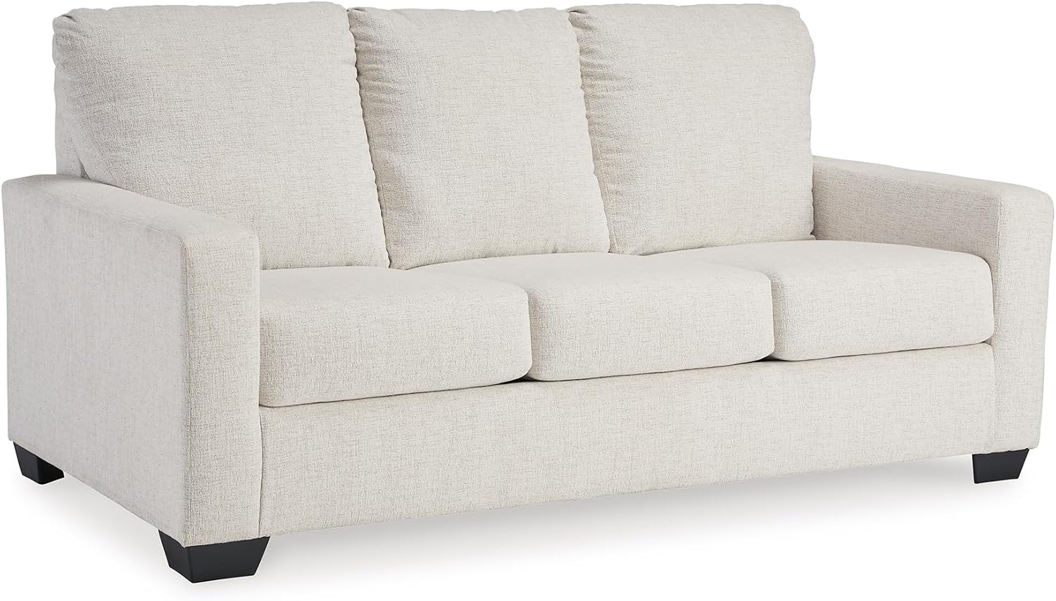 Signature Design by Ashley Rannis Coastal 2-in-1 Sofa Sleeper with Folding Gel Memory Foam Mattress, Full, White