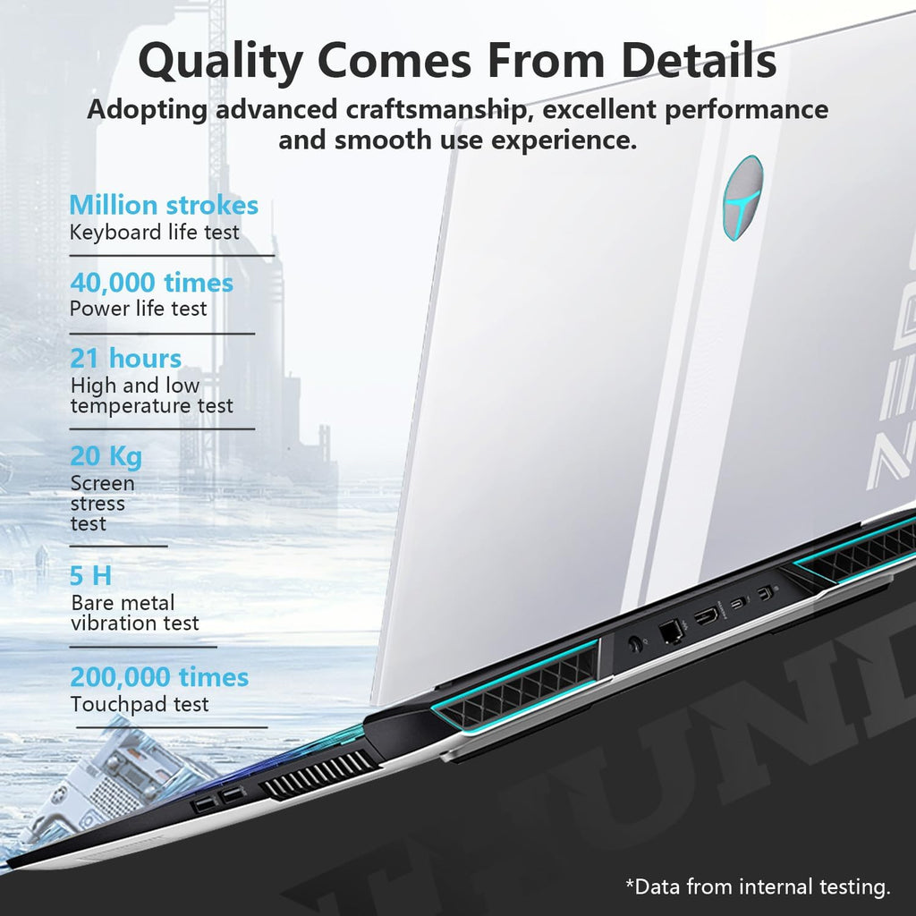 Thunderobot Zero 16 Gaming Laptop i9-14900HX RTX 4080, 16' QHD+ 240Hz 2.5K Display, 64GB DDR5 RAM, 2TB SSD, RGB Backlit KB, Wi-Fi 6, Windows 11 Home White