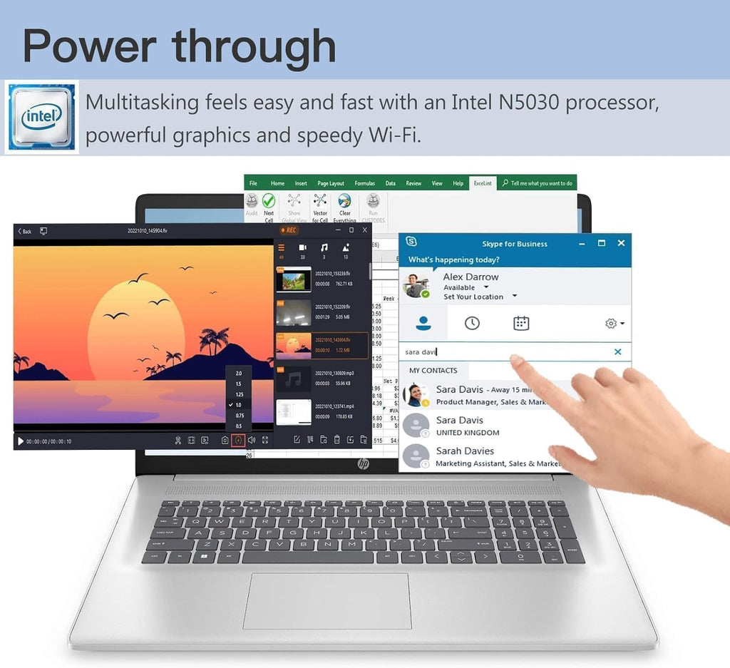 HP-17inch Laptop-Touchscreen Stylus Pen - Laptop Student - Intel Processor N200 Beat i3-1005G1 - Microsoft 365 -Numeric Keyboard - Long Battery Life - USB Type C - 2024 (32GB RAM |128GB SSD)